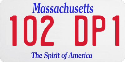 MA license plate 102DP1