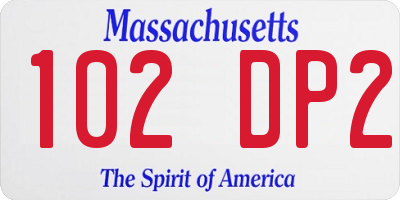 MA license plate 102DP2