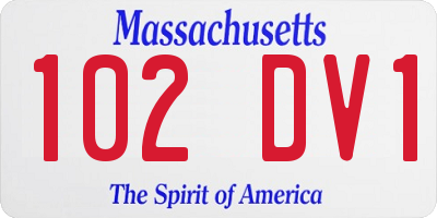 MA license plate 102DV1