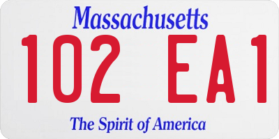 MA license plate 102EA1