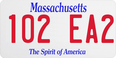 MA license plate 102EA2