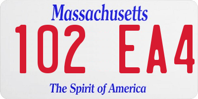 MA license plate 102EA4