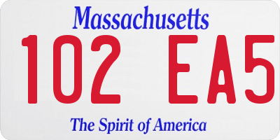 MA license plate 102EA5