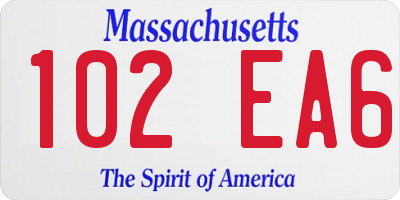 MA license plate 102EA6