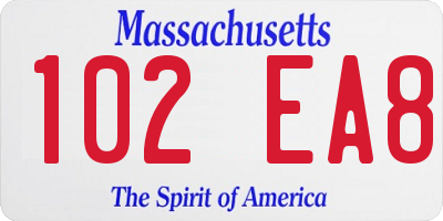 MA license plate 102EA8