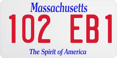 MA license plate 102EB1