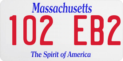 MA license plate 102EB2