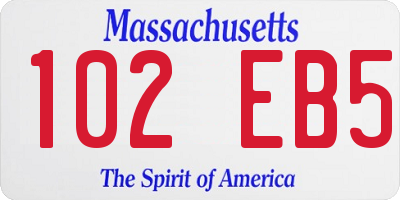 MA license plate 102EB5