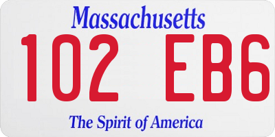 MA license plate 102EB6