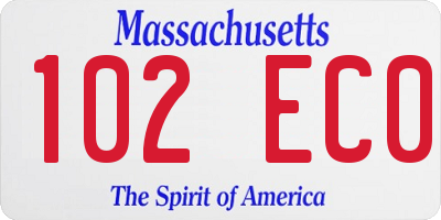 MA license plate 102EC0