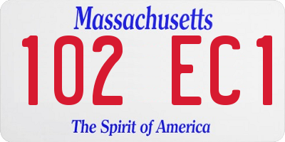 MA license plate 102EC1