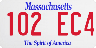 MA license plate 102EC4