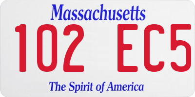 MA license plate 102EC5