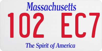 MA license plate 102EC7