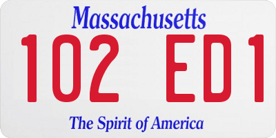 MA license plate 102ED1