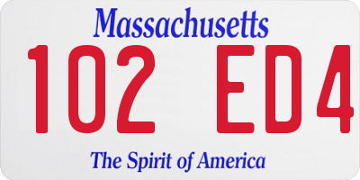 MA license plate 102ED4