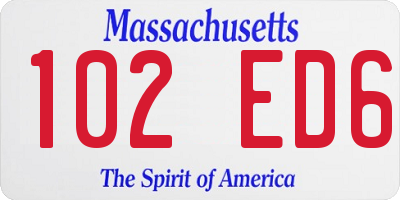 MA license plate 102ED6