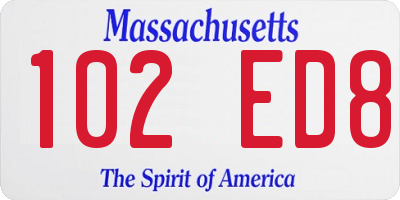 MA license plate 102ED8