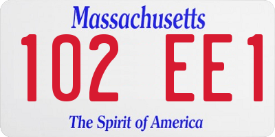 MA license plate 102EE1