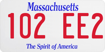 MA license plate 102EE2