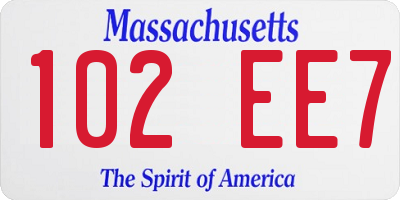 MA license plate 102EE7