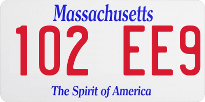 MA license plate 102EE9