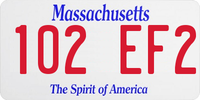 MA license plate 102EF2