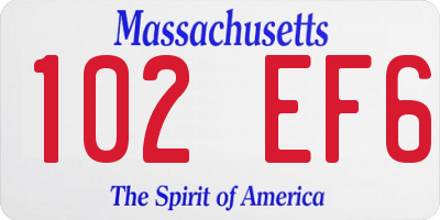 MA license plate 102EF6