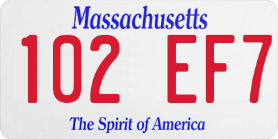 MA license plate 102EF7