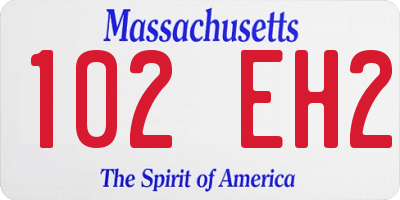 MA license plate 102EH2