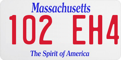 MA license plate 102EH4