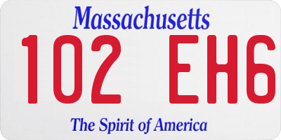 MA license plate 102EH6