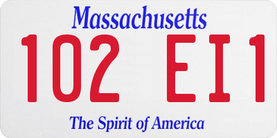 MA license plate 102EI1