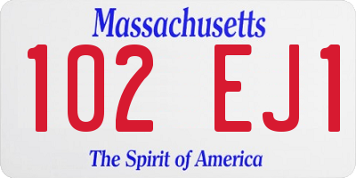 MA license plate 102EJ1