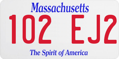 MA license plate 102EJ2