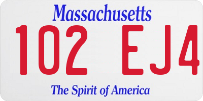 MA license plate 102EJ4