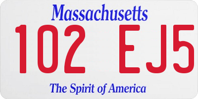 MA license plate 102EJ5