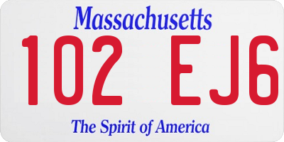 MA license plate 102EJ6