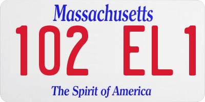 MA license plate 102EL1