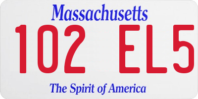 MA license plate 102EL5