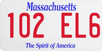 MA license plate 102EL6