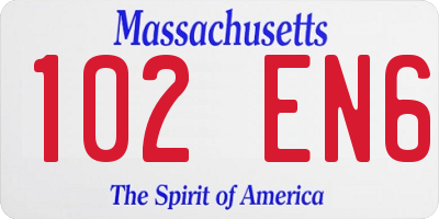 MA license plate 102EN6