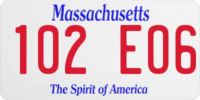 MA license plate 102EO6