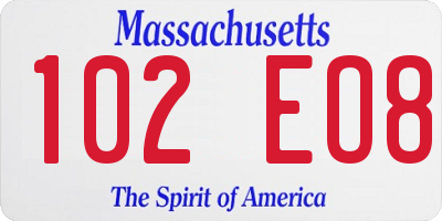 MA license plate 102EO8