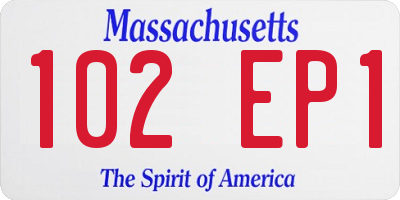 MA license plate 102EP1