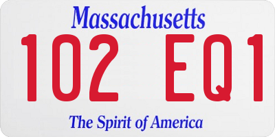 MA license plate 102EQ1