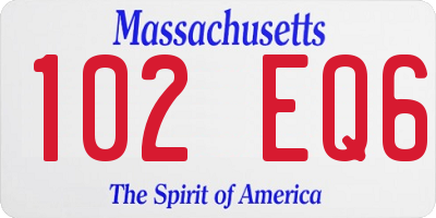 MA license plate 102EQ6