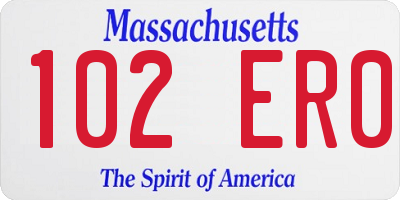 MA license plate 102ER0