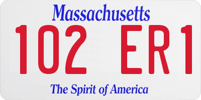 MA license plate 102ER1