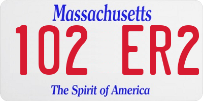 MA license plate 102ER2